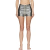 RICK OWENS SILVER METALLIC SWIM SHORTS