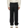 ADER ERROR BLACK WOOL CUT-OUT TROUSERS
