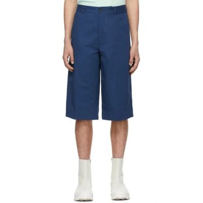 Kenzo Blue Gabardine Casual Shorts