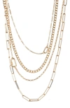 Saachi Mixed Chain Link Layered Necklace In Gold