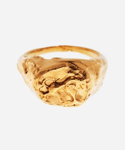 Alighieri Gold-plated The Taurus Signet Ring