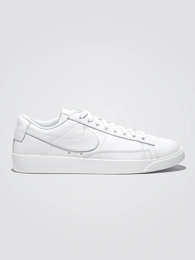 Nike White Blazer Low Le Sneakers In White,white-white