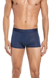 Calvin Klein Ultrasoft Stretch Modal Trunks In Blue Shadow/ White