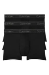 Calvin Klein 3-pack Low Rise Microfiber Stretch Boxer Briefs In Black