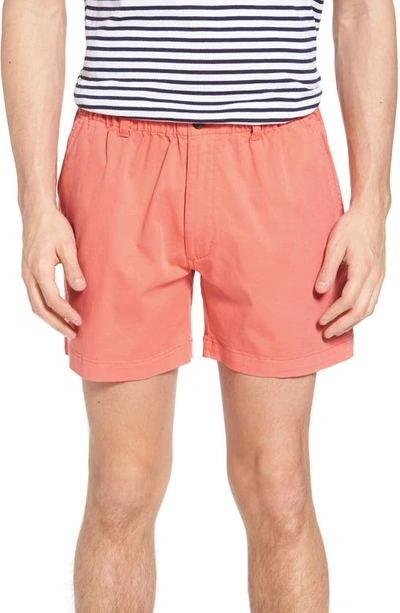Vintage 1946 Snappers Elastic Waist 5.5 Inch Stretch Shorts In Coral