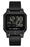 Nixon Heat Digital Rubber Strap Watch In Black