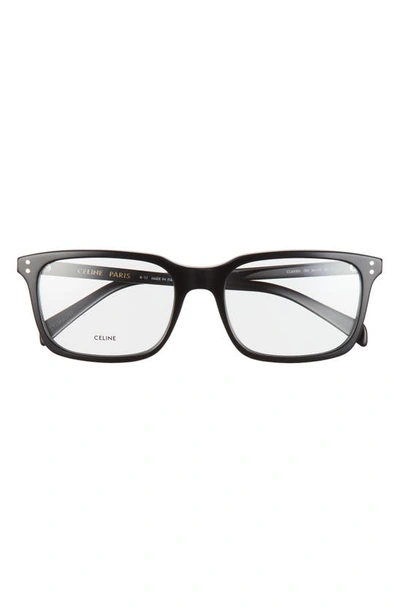 Celine 56mm Rectangle Optical Glasses In Black