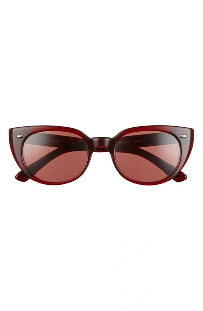 Salt. Taylor 52mm Polarized Cat Eye Sunglasses In Redwood/ Red