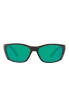 Costa Del Mar 64mm Oversize Polarized Rectangular Sunglasses In Dk Tort