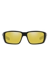 Costa Del Mar 60mm Polarized Rectangular Sunglasses In Black Gold