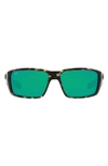 Costa Del Mar 60mm Polarized Rectangular Sunglasses In Brown Green