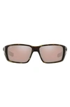 Costa Del Mar 60mm Polarized Rectangular Sunglasses In Brown Print
