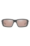 Costa Del Mar 60mm Polarized Rectangular Sunglasses In Grey Silver Mirror