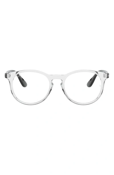 Ray Ban Kids' 46mm Round Optical Glasses In Shiny Crystal