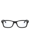 Ray Ban Kids' 48mm Rectangular Optical Glasses In Black