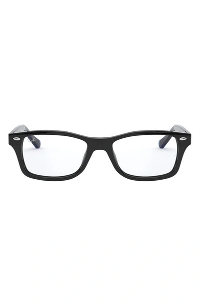 Ray Ban Kids' 48mm Rectangular Optical Glasses In Black