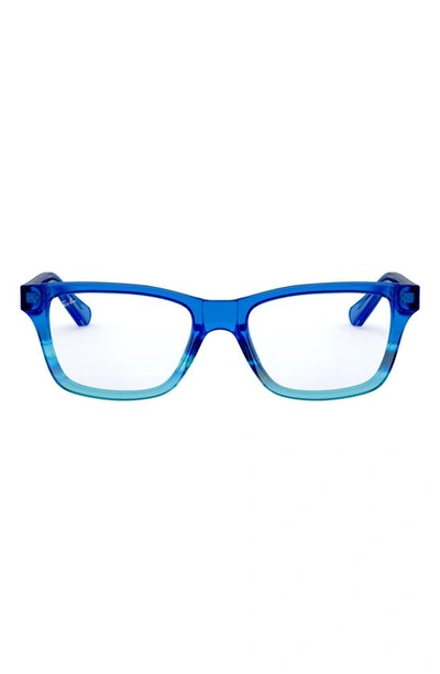 Ray Ban Kids' 48mm Rectangular Optical Glasses In Blue Stripe