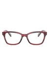 Ray Ban Kids' 46mm Rectangular Optical Glasses In Red