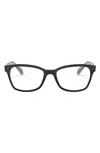 Ray Ban Kids' 46mm Rectangular Optical Glasses In Black