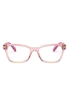 Ray Ban Kids' 46mm Rectangular Optical Glasses In Fuchsia