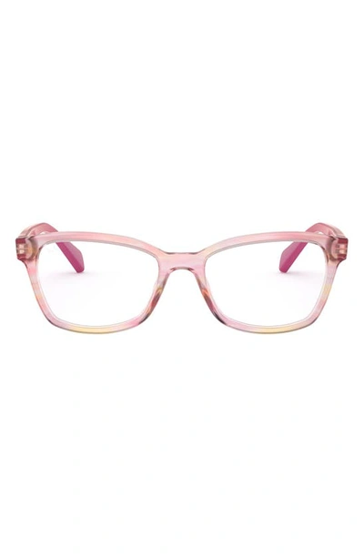 Ray Ban Kids' 46mm Rectangular Optical Glasses In Fuchsia