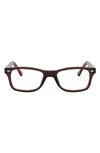 Ray Ban 55mm Square Blue Light Blocking Glasses In Brown