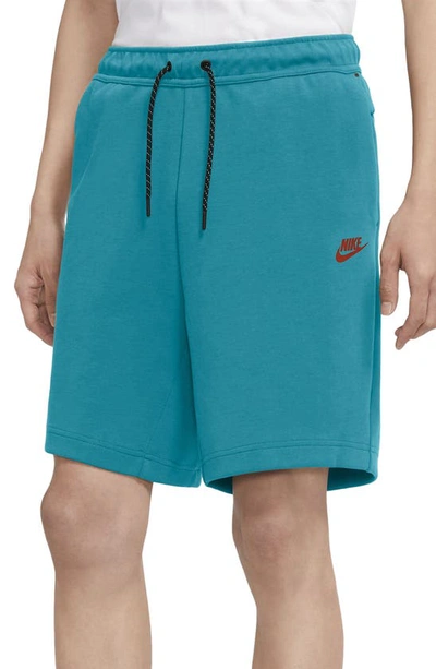 Nike Sportswear Tech Fleece Men's Shorts In Teal/orange