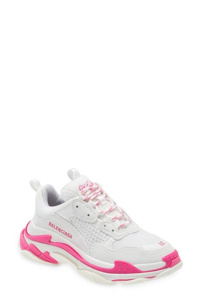 Balenciaga Triple S Kids Sneakers In Fluo Pink