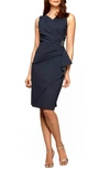Alex Evenings Compression Embellished Ruched Sheath Dress In Charcoal