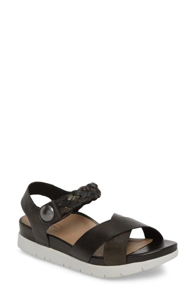 Aetrex Piper Sandal In Black Leather