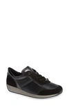 Ara Lana Sneaker In Black/ Iron Leather