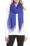 Nordstrom Tissue Weight Wool & Cashmere Scarf In Blue Clematis