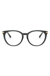 Michael Kors 51mm Square Optical Glasses In Transparent Black