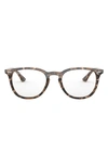 Ray Ban 52mm Optical Glasses In Shiny Brown