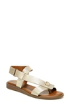 Franco Sarto Glenni Hidden Adjustable Strap Flat Sandals In Gold Leather