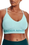 Under Armour Seamless Low Longline Sports Bra In Breeze / Cosmos / Cosmos