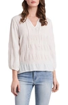 Vince Camuto Smocked Blouse In New Ivory