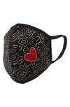 DOLCE & GABBANA ADULT LOGO & HEART PRINT CONTOURED FACE MASK,FY349TGEQ17