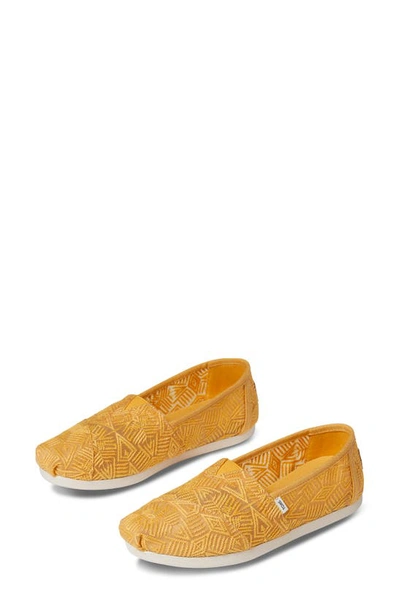 Toms Women's Printed Alpargata Flats Women's Shoes In Yellow Blended