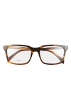 Celine 56mm Rectangle Optical Glasses In Flamed Havana