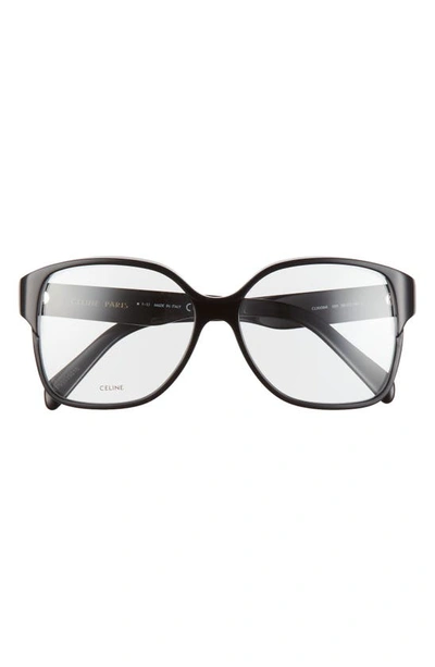Celine 58mm Rectangle Optical Glasses In Black