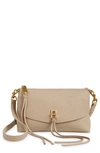 Rebecca Minkoff Darren Top Zip Leather Crossbody Bag In Cashmere