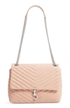Rebecca Minkoff Edie Quilted Leather Shoulder Bag In Cashmere