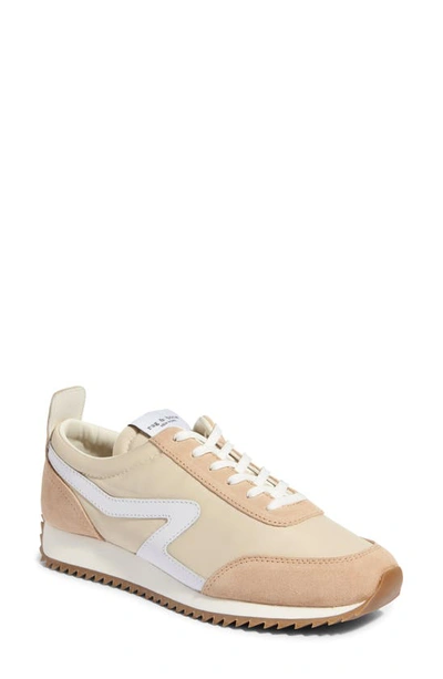 Rag & Bone Retro Runner Suede And Leather-trimmed Recycled Shell Sneakers In Tan