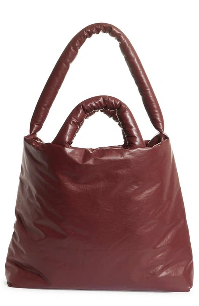 Kassl Large Oiled Canvas Baby Bag In Bordeaux