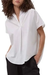 French Connection Cele Rhodes Oversized Cotton Blouse In Linen White