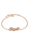 Melanie Marie Mama Pendant Bracelet In Rose Gold Plated