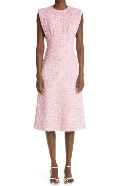 St John Boucl Slub Tweed Knit Midi Dress In Ceru | ModeSens