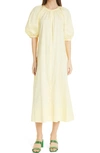 Staud Vincent Puff Sleeve Maxi Dress In Ginger