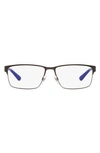 Polo Ralph Lauren 56mm Rectangular Optical Glasses In Gunmetal